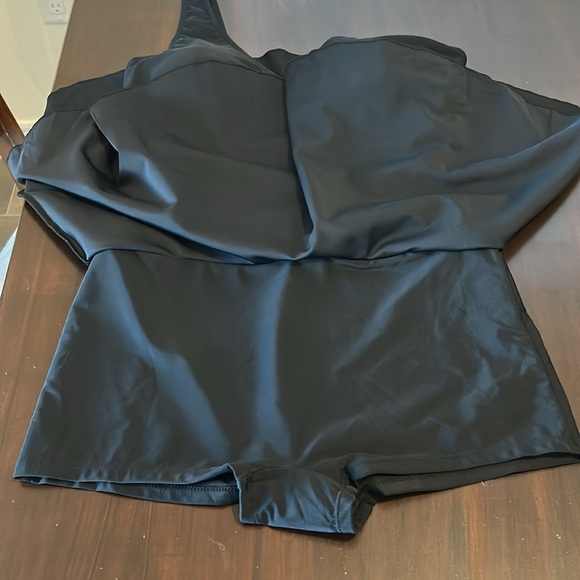 Shekini One Piece Dress Ruched Swimsuit Retro Black size L - Picture 9 of 12